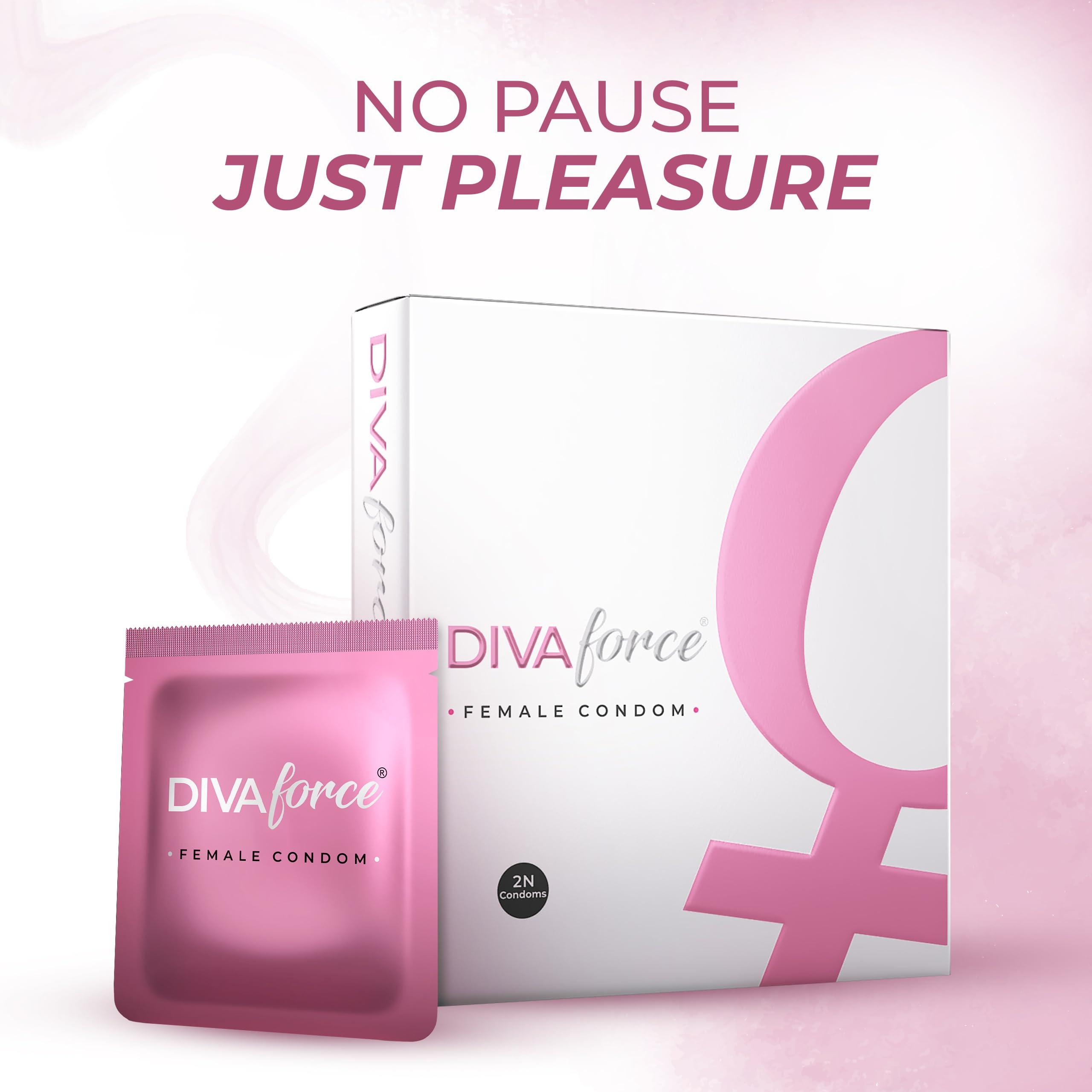 Manforce Divaforce Female Condoms - 2 Count | For Uninterrupted Pleasure| From Manforce - Indias No. 1* Condom Brand for Safe Sex