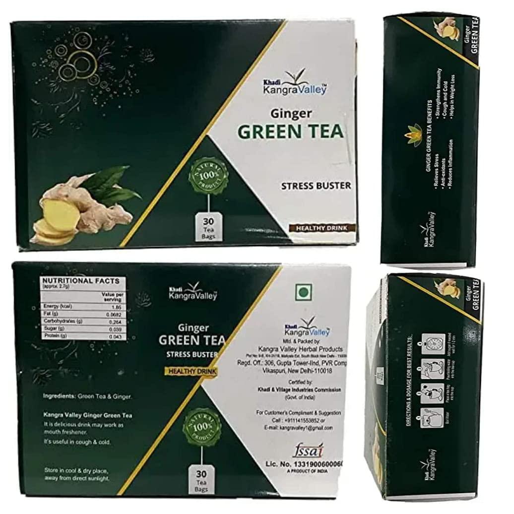 Khadi Kangra Valley Khadi Kangra Valley Ginger Green Tea, Combo Pack (2 Box) -AMZ029