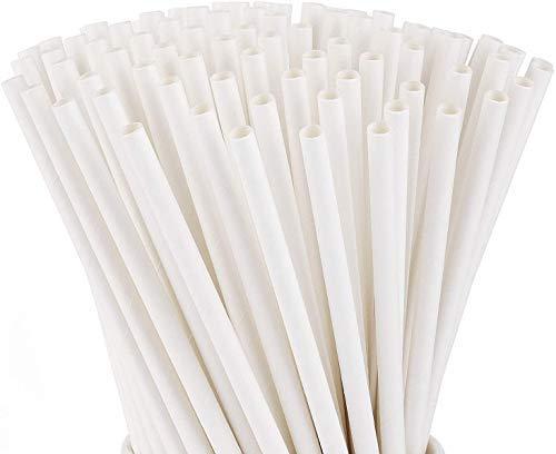 VARADAA FDA Approved Paper Straw - 100% Biodegradable and Dye Free - Size 6mm x 200mm (200)