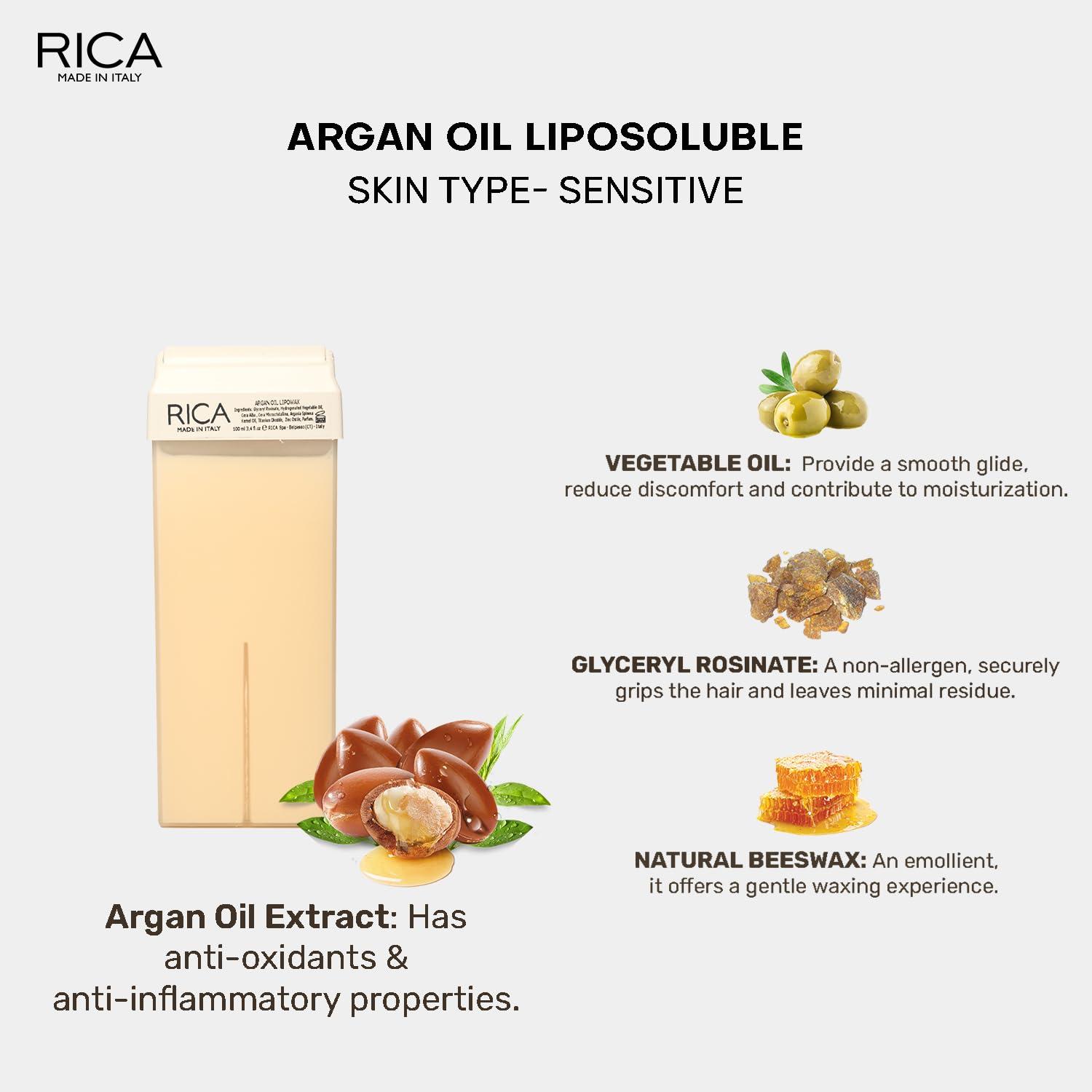 RICA Rica Wax Argan Roll-On Wax Kit (Set of 4 Refill Wax) 100 ML