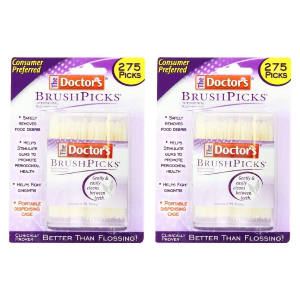 The Doctor's The Doctor\'s BrushPicks | Interdental Toothpicks | 275 Count | Pack of 2 | Safely Removes Food Debris