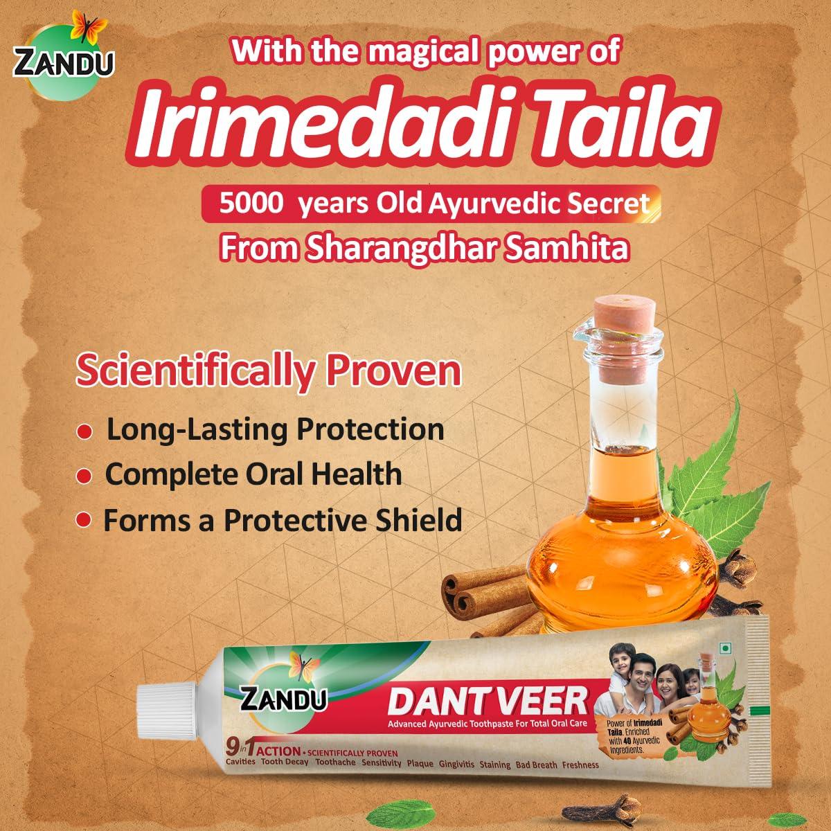 Zandu Zandu Dant Veer 200 Gm + Copper tounge cleaner