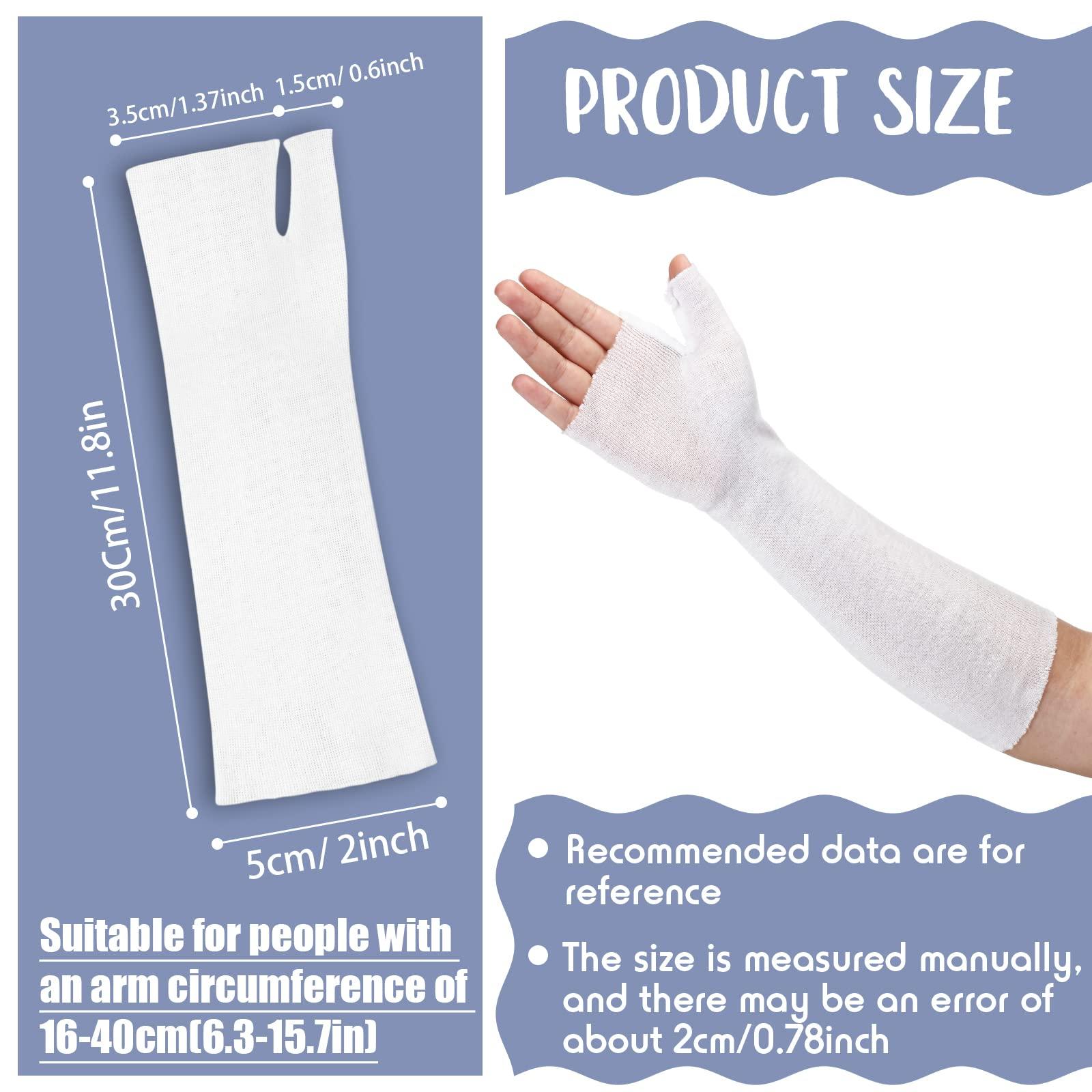Nuanchu Nuanchu Tubular Stockinette Tubing Cotton Stockinette for Pre Wrap Use Elastic Arm Cast Stockinette for Arm Wrist Thumb Spica Stockinette Tubing Soft Wrist Arm Wraps (20 Pcs, 2 x 11.8 Inch)