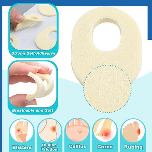 Nuanchu Nuanchu 72 Pcs Felt Callus Cushions Oval Shaped Callous Pads for Foot Adhesive Corn Cushions for Calluses Breathable Foot Pad for Bottom of Feet Pain Relief Men Women Foot Care, 1.7 x 2.2 Inch