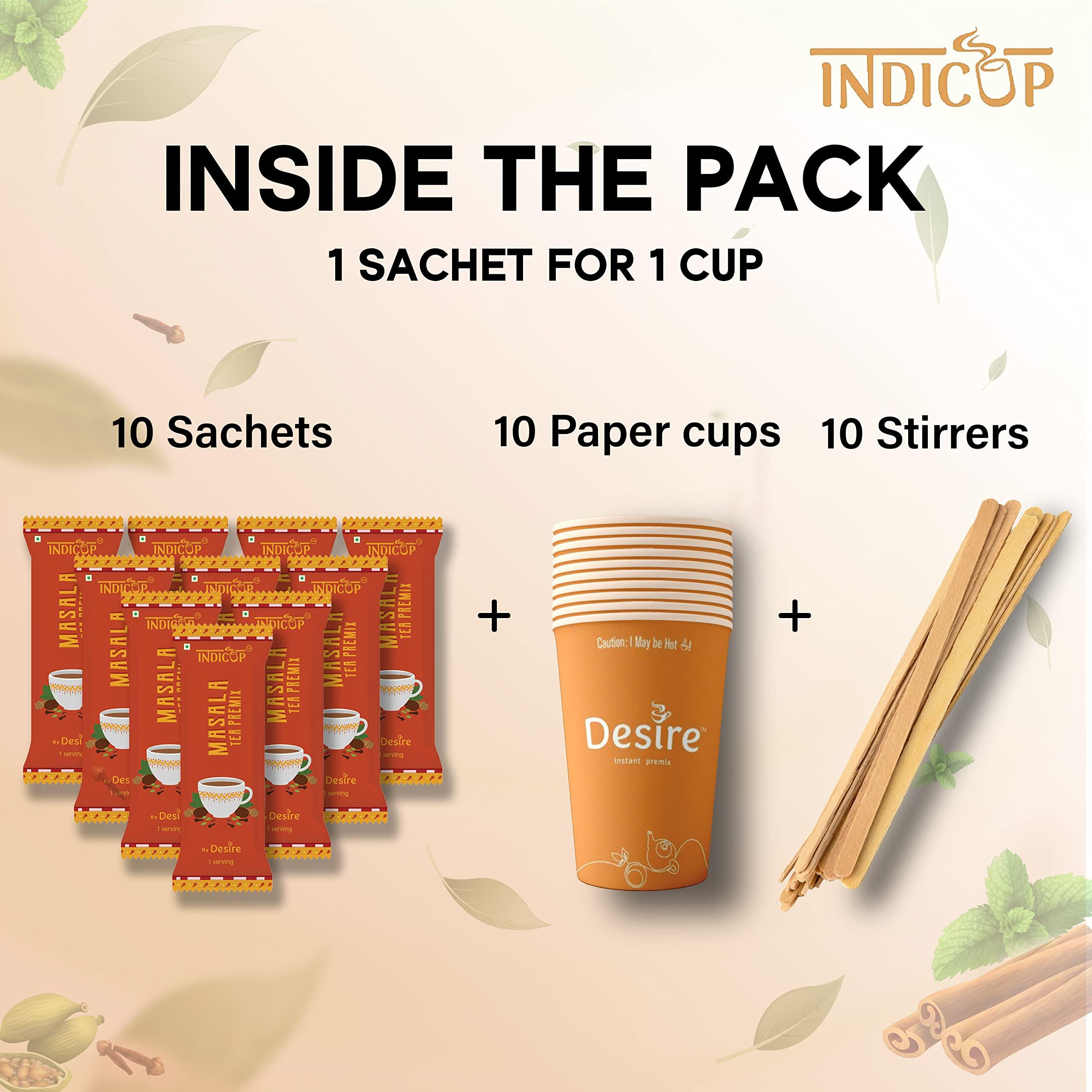 INDICUP Indicup Masala Tea Instant Premix, Pack of 2-20 sachets (280gms), Instant tea mix, Refreshing taste