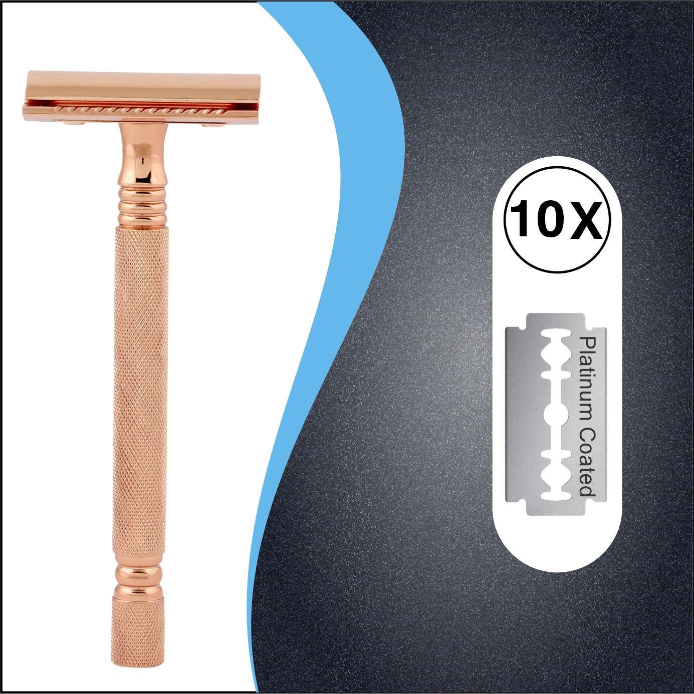 PEARL Pearl Shaving Double Edge Safety Razor (SS-01 Mellow Apricot) - Best Shaving Razor for Men | Classic & Traditional shaving Kit for Men | Premium blade razors | Eid gift options