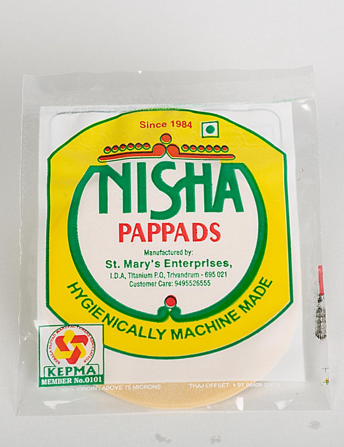 Nisha Pappads Nisha Pappads Hygienic Real Traditional Kerala Taste PAPPADAM - 250 g - 4.5 Inch - Machine made