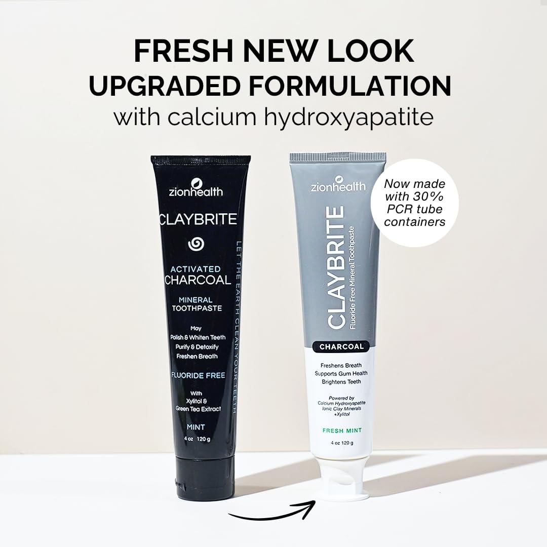 Zion Health ClayBrite Activated Charcoal Toothpaste Zion Health 4 oz Paste