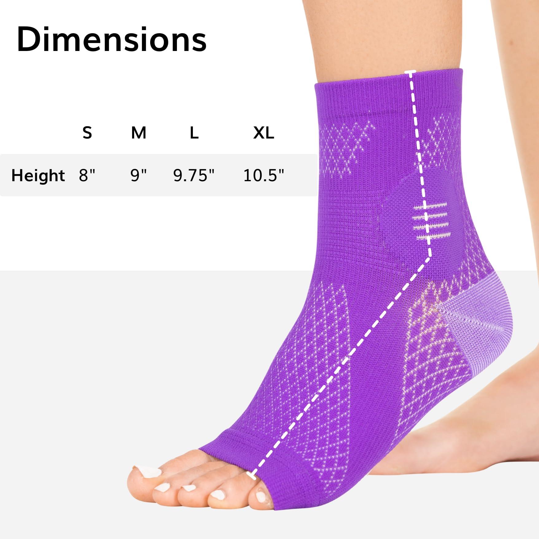BraceAbility BraceAbility Neuropathy Socks for Women and Men - Toeless Compression Foot Neuropathy Socks, Peripheral Neuropathy Socks, Diabetic Neuropathy Socks, Arthritis Socks (XL - Purple)