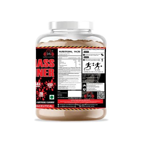 26 INCHES NUTRITION INC 26 INCHES NUTRITION INC Mucle Mass Gainer-3 Kg & Green Panther-1 Kg | Mass Gainer | Weight Gainer | Lean Gainer (Kesar Pista, Energy Drink-Green Apple)