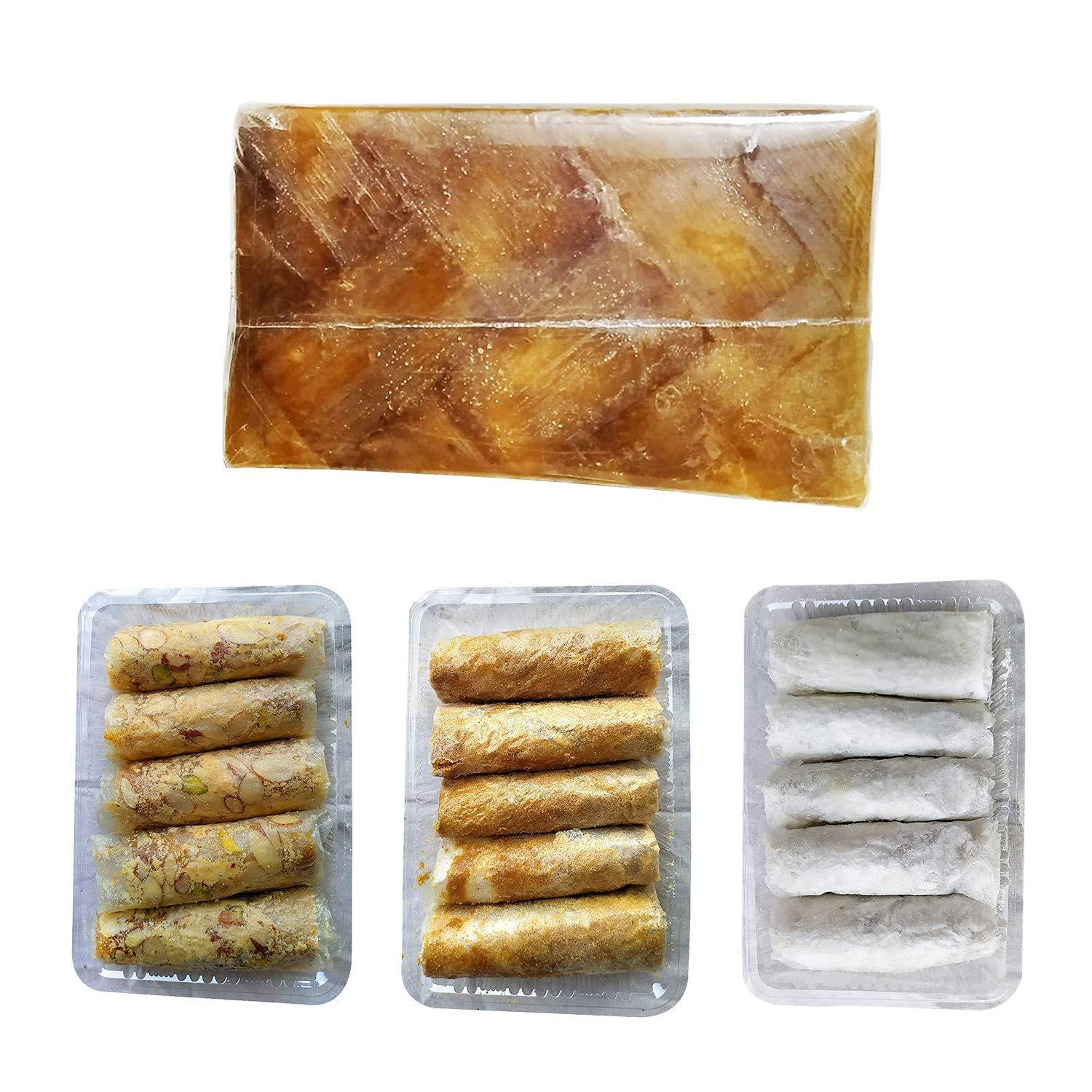 VEDANK VEDANK Diwali Special Combo Atreyapuram Sugar Pootharekulu-5pic, Jaggery Pootharekulu-5pic, Dry Fruit Pootharekulu-5pic, and Mamidi Tandra-450grams