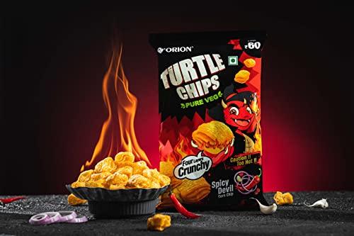 ORION Orion Turtle Chips Party pack (Pack of 2) - Tangy Tomato & Spicy Devil flavors|100% veg|Korean snacks - 115 gm (Pack of 2)