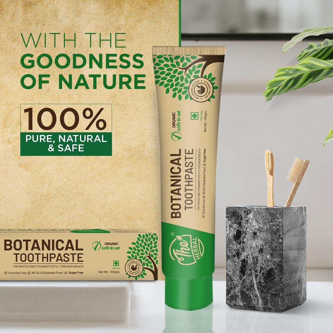 The Herbal The Herbal Botanical Oral Care & Toothpaste 100g | 100% Herbal Actives | Best Toothpaste For Whitening Teeth, Stronger Teeth and Fresh Breath | SLS & Fluoride Free Toothpaste For Adults | Pack of 2