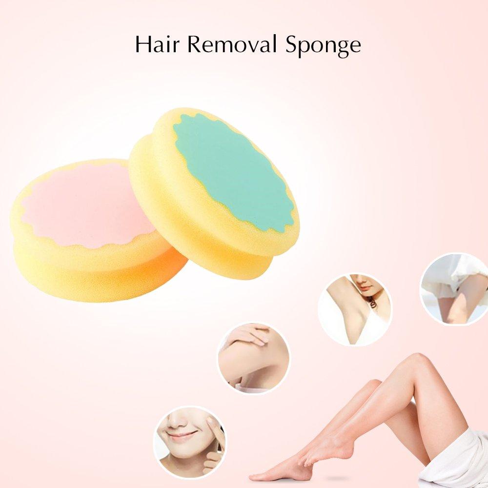 KKmoon-1 1Pcs Magic Painless Hair Removal Popular Depilation Sponge Pad Effective Remove Tool Heart Shape