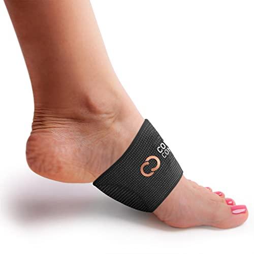 Copper Compression Copper Compression Padded Arch Support - 2 Padded Plantar Fasciitis Sleeves. Guaranteed Highest Copper Arch Supports with Pad. Planter Fasciitis Support Braces for Foot Care, Feet Pain, Flat Arches