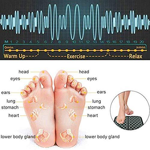 M K ZONE M K Zone Foot Massager Pad Feet Muscle Simulator Improve Blood Circulation Relieve Ache Pain 6 Modes Automatic Cycle Electrical Muscles Simulator, Foldable Massage Physiotherapy Charging Pad