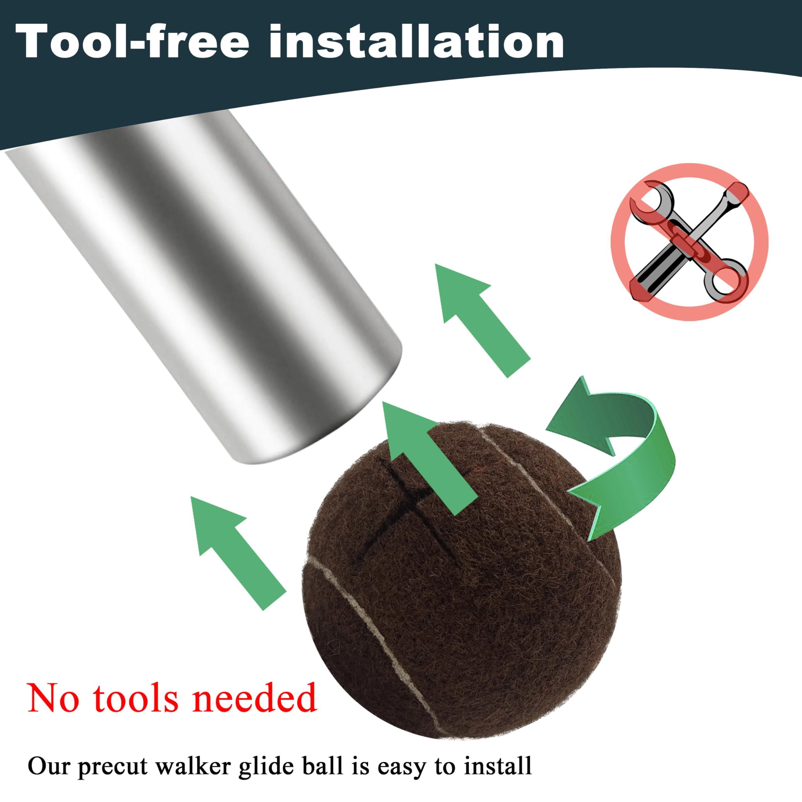 HiBallBall HiBallBall 2 Pack Precut Tennis Balls for Walkers, Tennis Balls for Chairs Furniture Legs, Heavy Duty Long Lasting for Ski Glides (Brown)