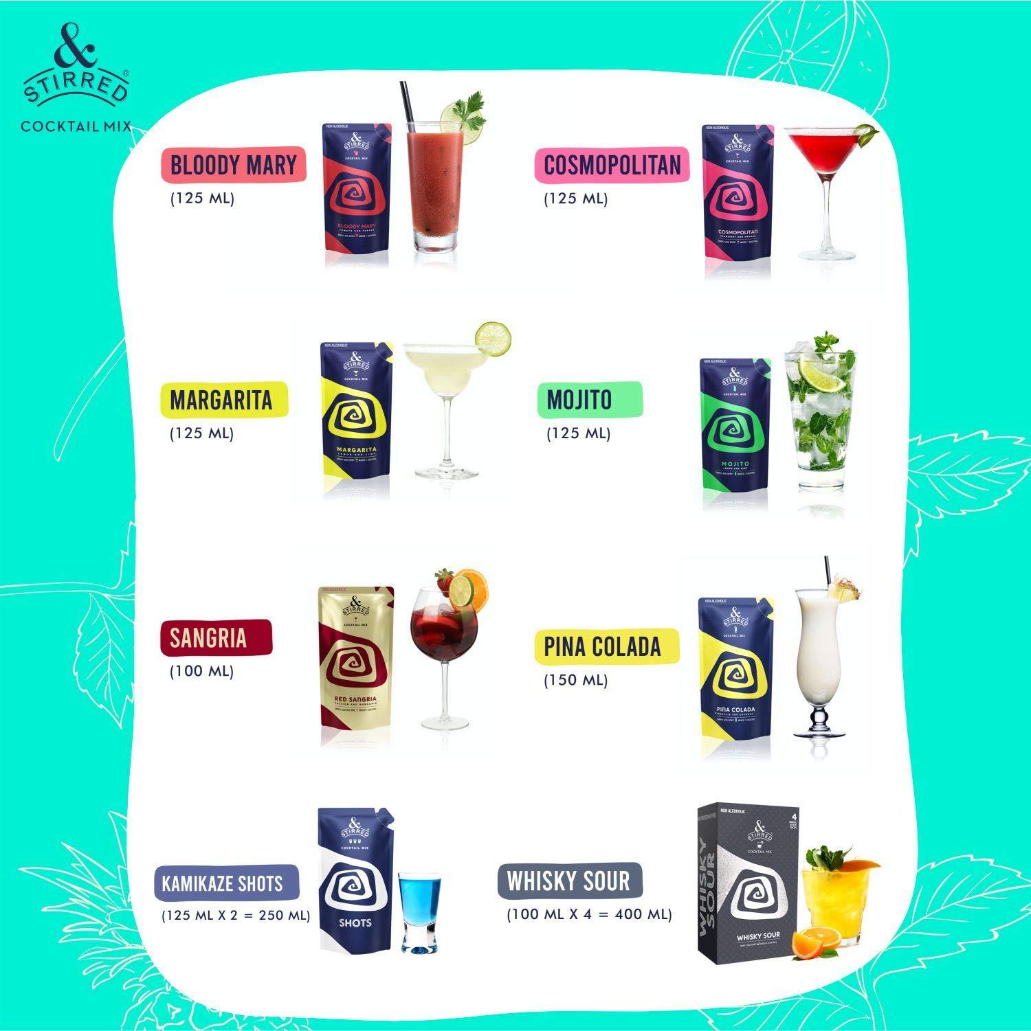 &STIRRED COCKTAIL MIX &Stirred Cocktail Mix - Pina Colada Cocktail Mixer for White Rum or Vodka, Combo Pack of 3