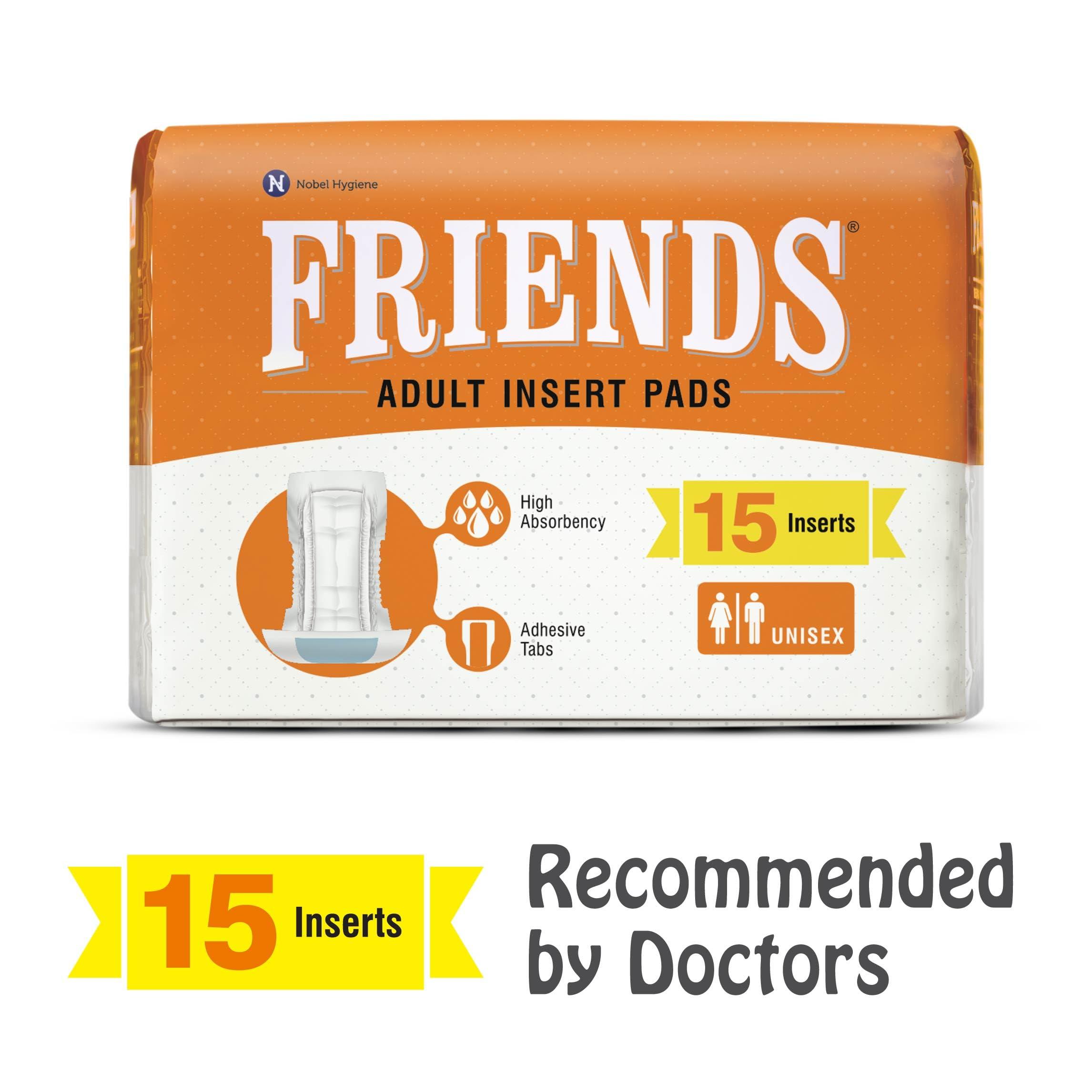 Friends FRIENDS Unisex Disposable Adult Insert Pads - Pack of 12 (Each Pack 15 Pcs)