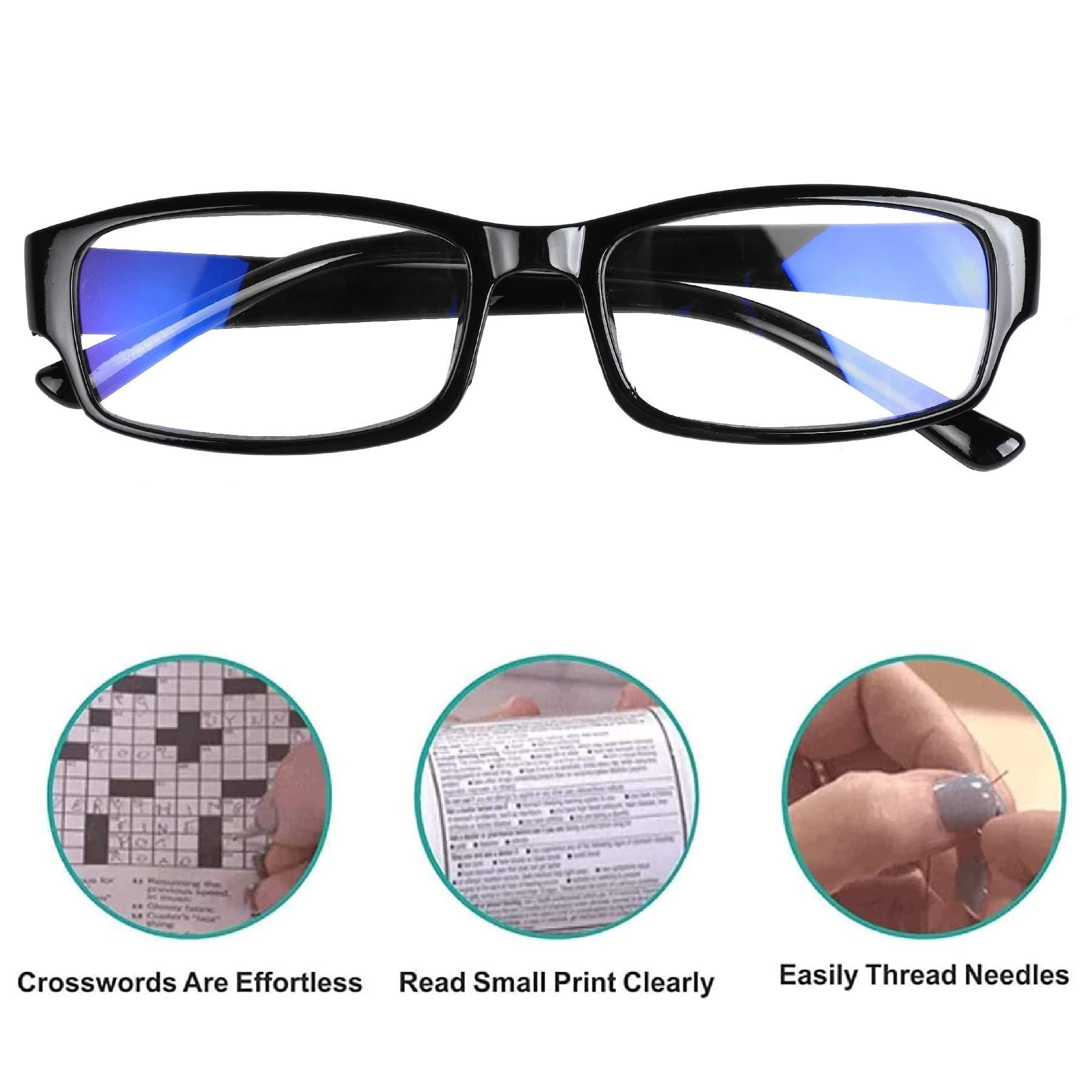 Store Store TOMATUS 1 PCS One Power Readers Auto Focus Reading Glasses, Computer Screens Unisex Adjustable Eye Glasses, Flex Focus Auto Adjusting Optic for Women and Men Magnifying Readers.(BLACK)