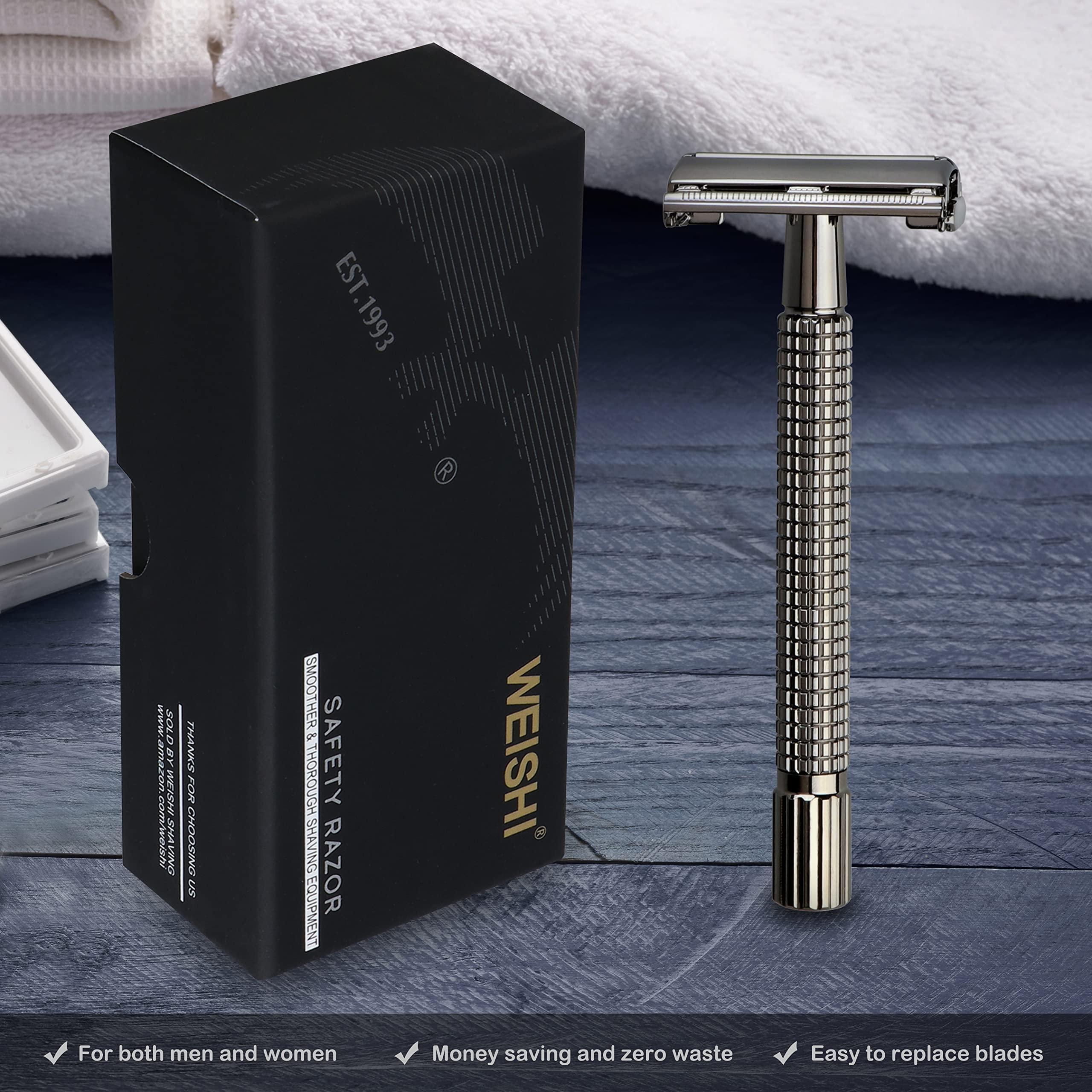 WEISHI WEISHI Long Handle Version Butterfly Open Double Edge Safety Razor.