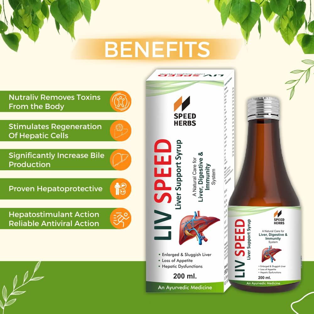 Speed Herbs Liv Speed Syrup by Speed Herbs | Liver Syrup Ayurvedic, Ayurvedic Liver Tonic, and Herbal Liver Syrup for Healthy Liver Support