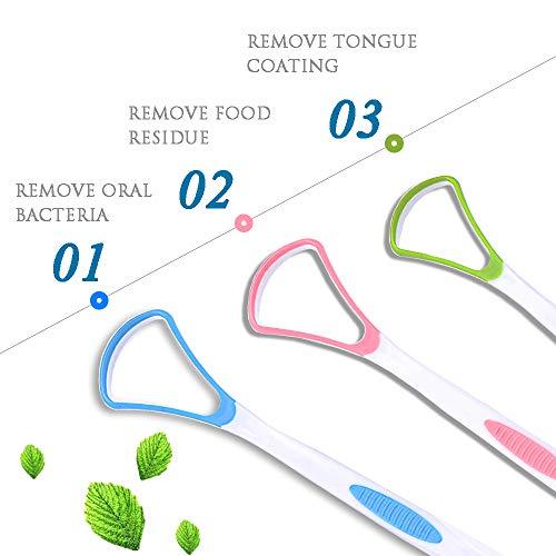 UOSLOR [Soft Silicon] 3PCS Tongue Scraper Cleaner, Oral Scrapers, Premium Sweeper Sets, Bad Breath Cure Tools, Effective Kits