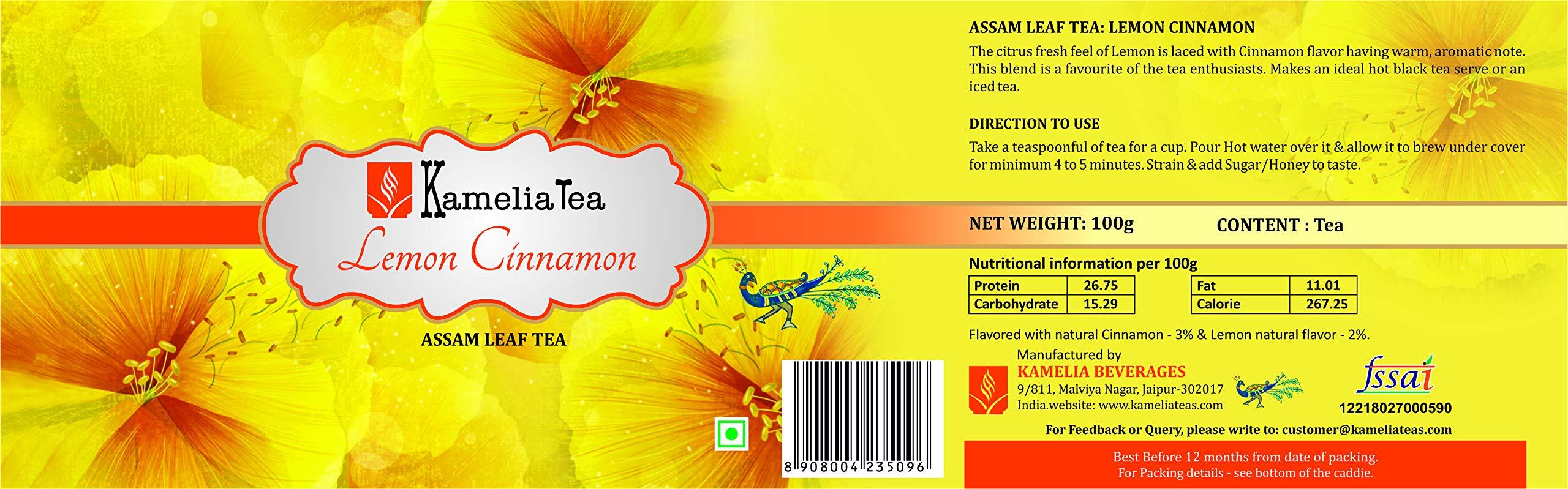 KAMELIA Lemon Cinnamon Tea. Leaf Tea. 100g Tin Caddie