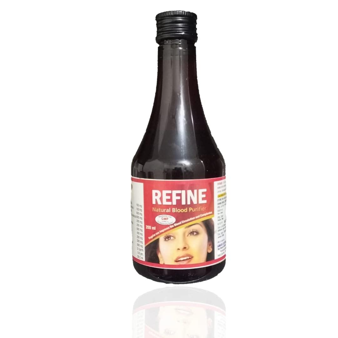 AMAR AYURVED BHAWAN Refine Blood Purifier Syrup |Ayurvedic Syrup for Healthy Skin and Hair| For Men And Women PACK OF 1 (200 ML)|