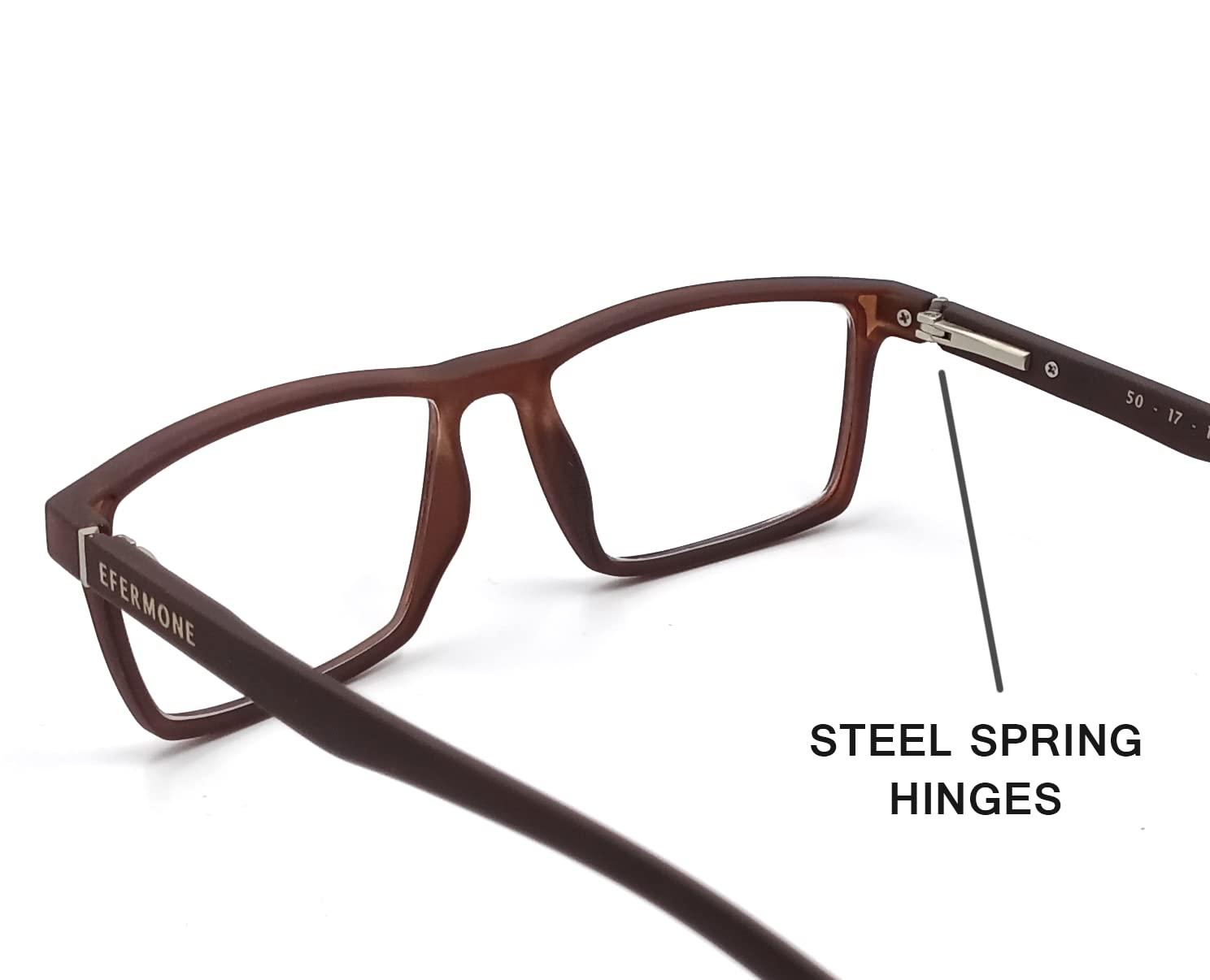 EFERMONE EFERMONE International Edition Blue Cut Computer Eye Protection Glasses For Eye Strain Relief with UV | Anti-Glare | Blue Light Protection Glasses For Laptop,TV, Mobile | Unisex (CHOCO BROWN)