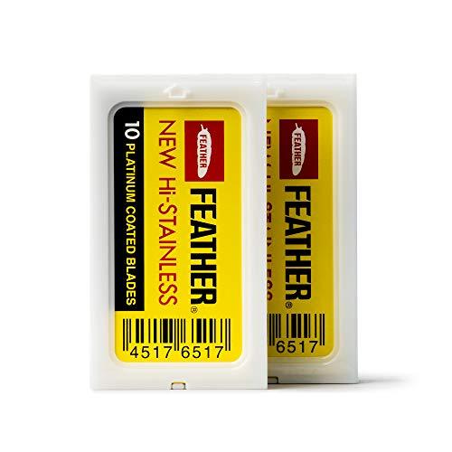 Bombay Shaving Company Bombay Shaving Company Precision Safety Razor + 5 Platinum Coated Feather Blades Combo for Men, 220g & Feather Razor Blades, Platinum Coated (Pack of 20)