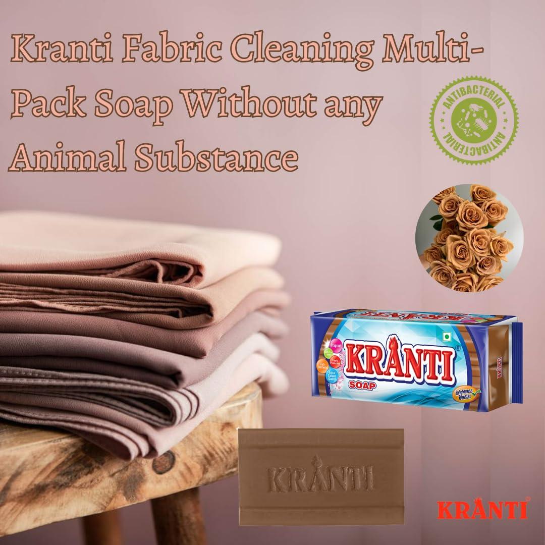 Kranti Kranti Brown Laundry Soap | Transparent Detergent Bar (Pack of 5 x 100g)