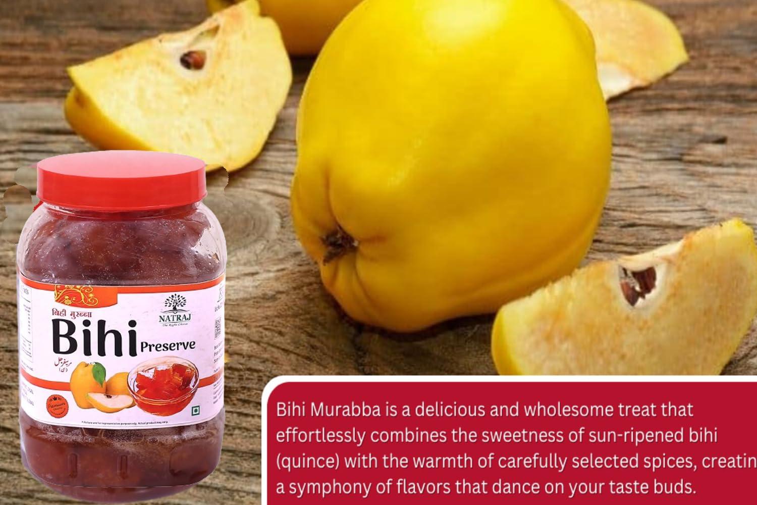 TAJ EMPORIUM Natraj The Right Choice Homemade Taste Bihi Murabba (Quince Fruit Preserve) 1kg of Fresh, Healthy Quince Marmalade | Behi | Bahi Murabba Rich in Flavor, Ideal for Snacks & Desserts.