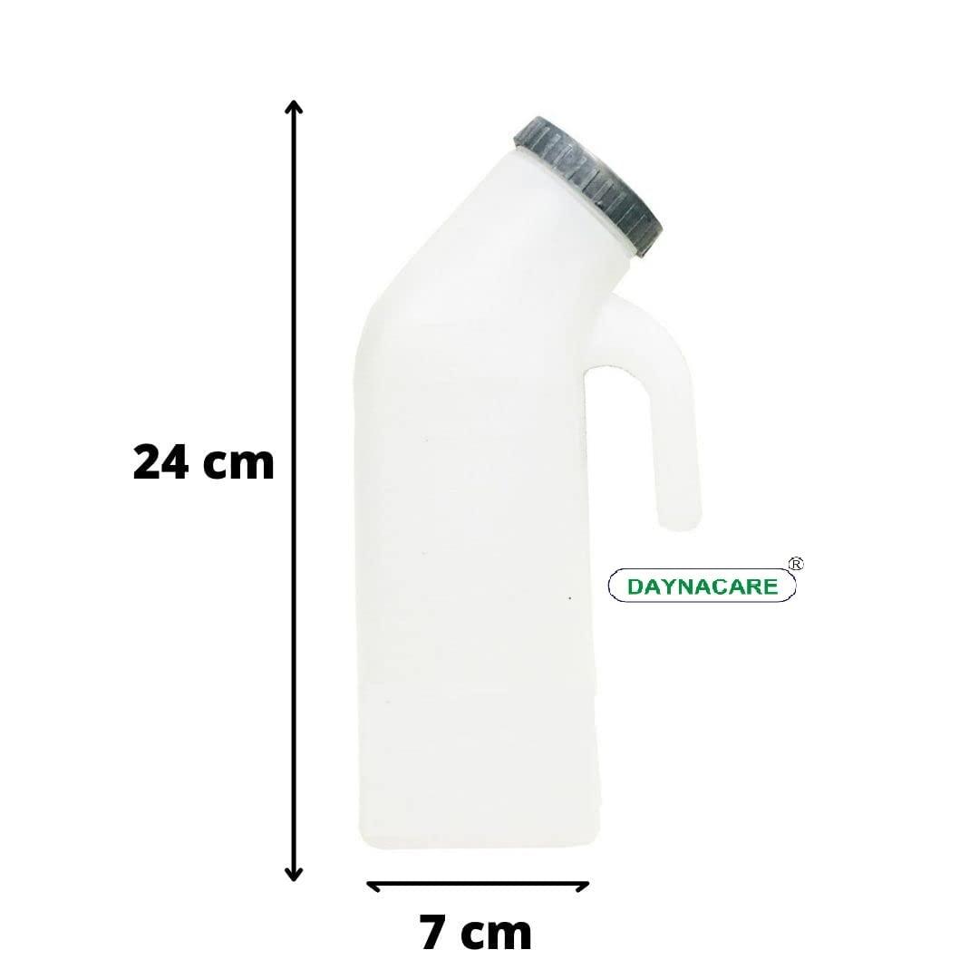 DAYNACARE Daynacare Urine Pot Urinal Bottle for Male and Female Urine Collector for Bed Sick Patient 2 in 1 -1000 ml White (Pack of 3 Pcs)