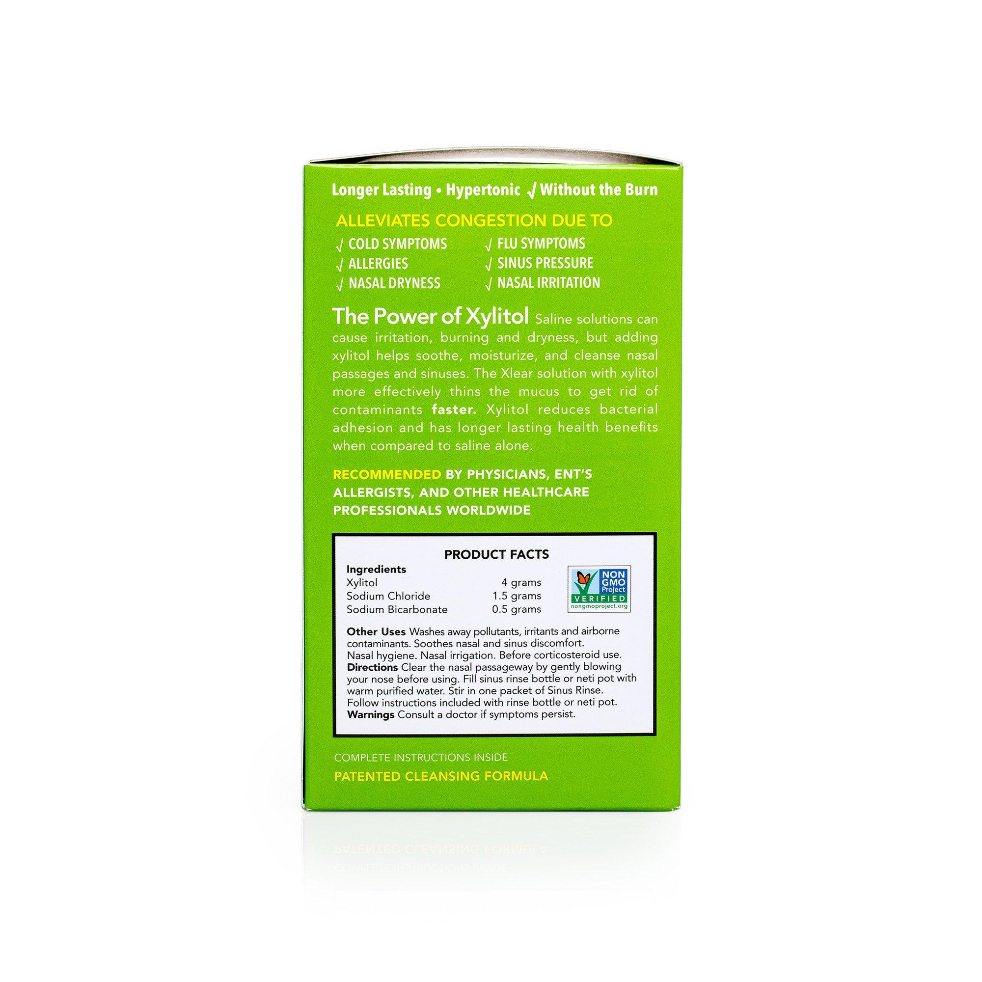 Xlear Xlear Natural Neti Pot Sinus Rinse Refill Packets, Sinus Relief Saline Nasal Rinse with Xylitol (50 Packets) : 50 Count