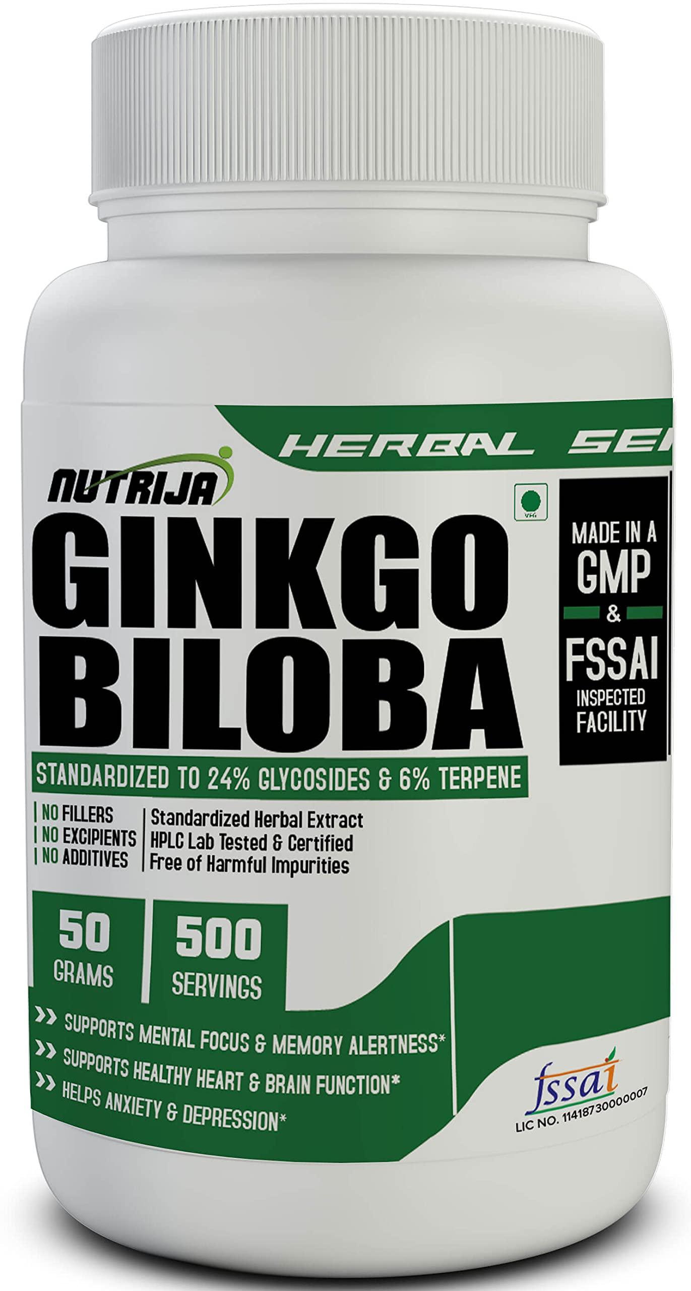 NutriJa NutriJa Ginko Biloba Extract [Memory,Focus ] - 50g Powder