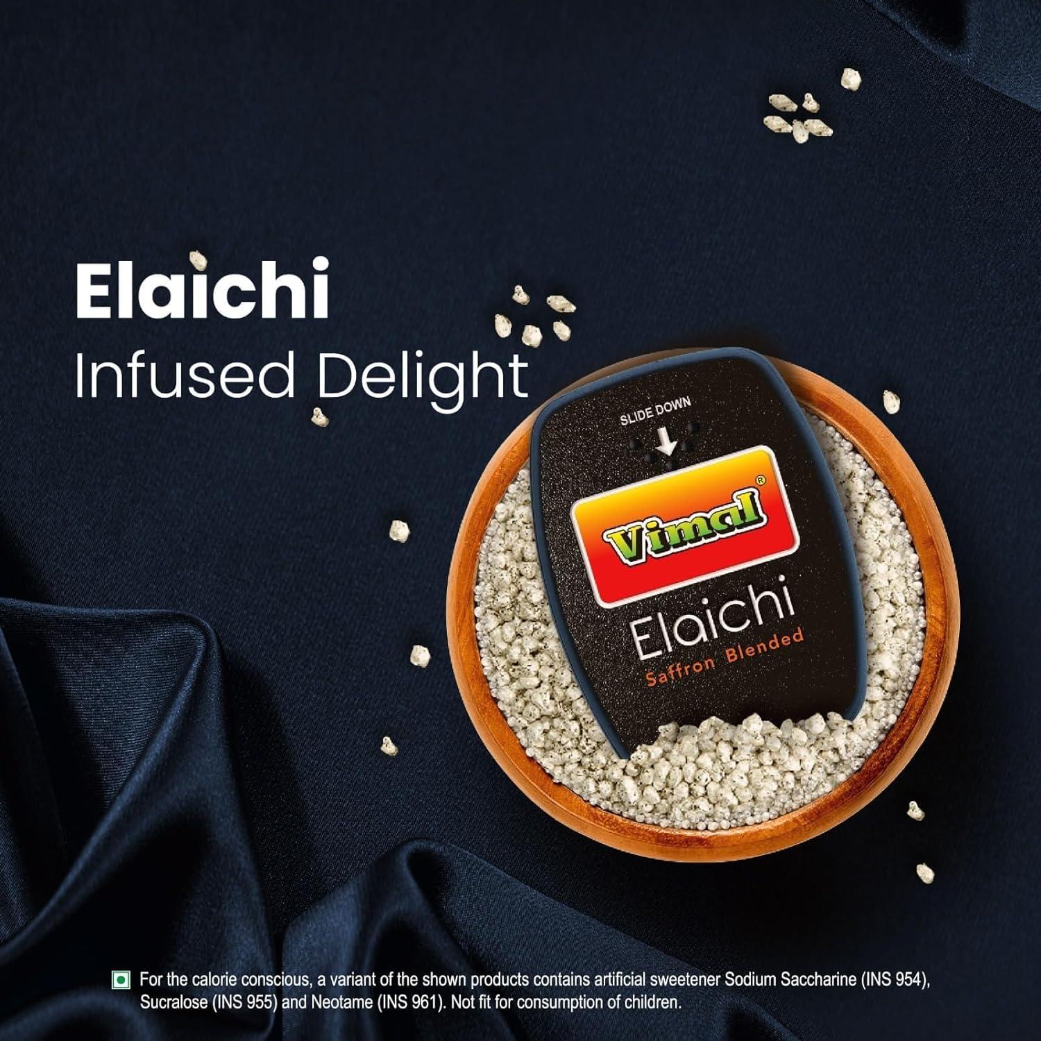 Vimal VIMAL Elaichi Saffron Blended | Pack Of 5 Cassettes (5.75Gram X 5) | Premium | Elaichi Dana | Fresh Breath | Silver Cardamom| Mouth Freshener | Pure Cardamom Pearls