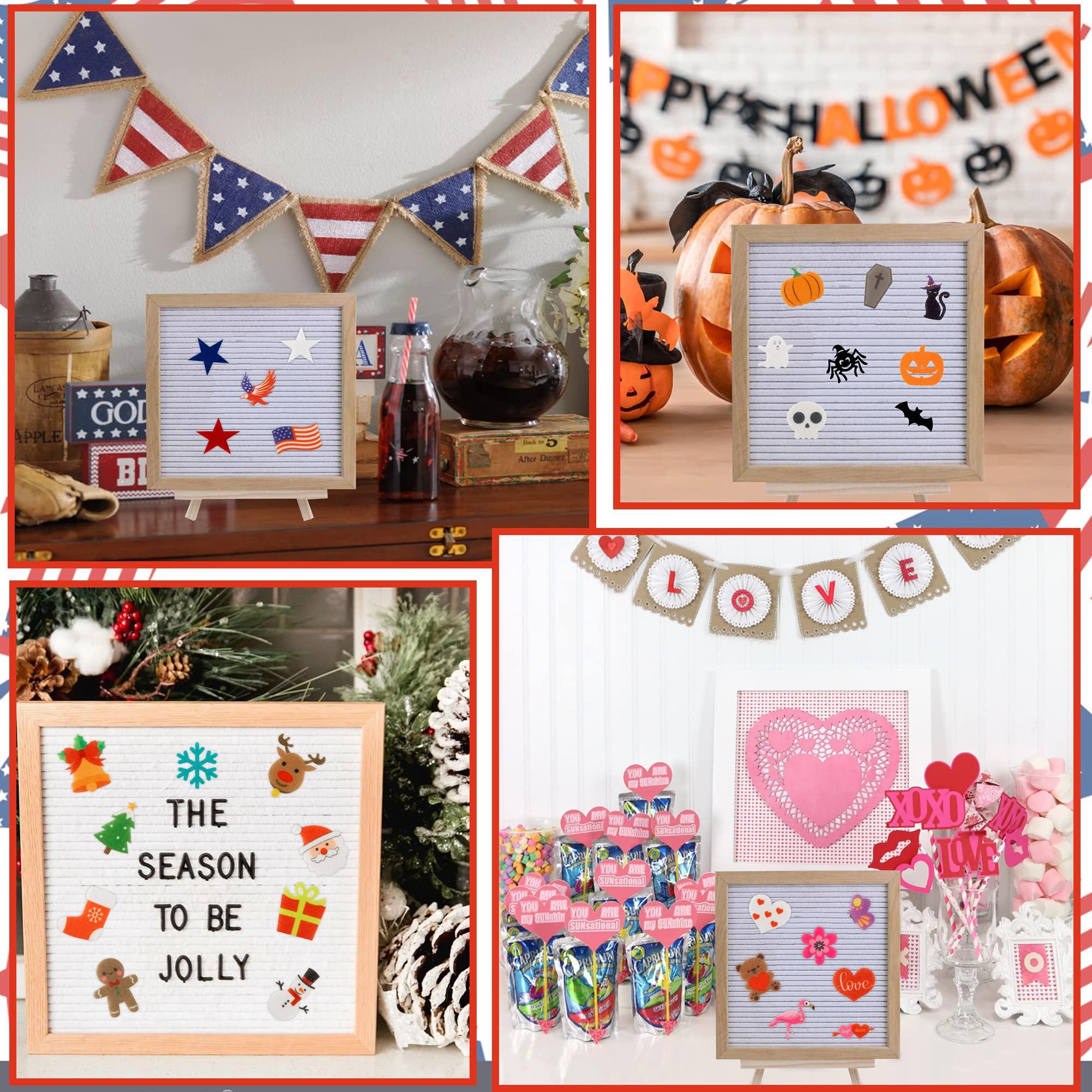 W1cwey W1cwey 44pcs Seasonal Icons for Felt Letter Board Cute Easter Message Board Decorations Easter Decor for Changeable Letter Board Spring Holiday Accessories Icons (Board Not Included)