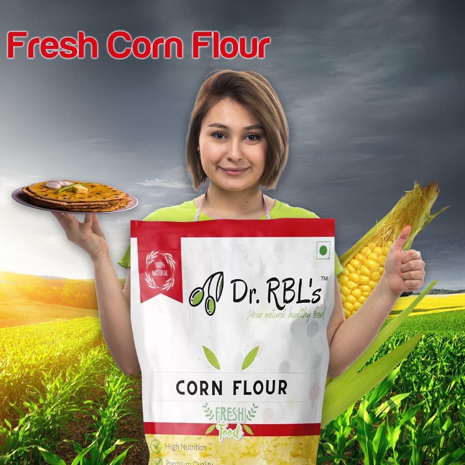 Dr. RBL\'s Dr. RBL\'s Corn Flour | Makka/Maize Atta for Cooking | Freshly Ground Corn Powder | Gluten-Free and Convenient Pack of 5 |2500g