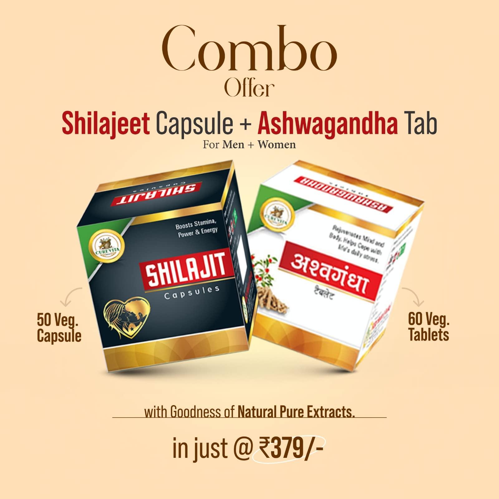 KBS AYURVEDA Shilajit Capsule with Ashwagandha Tablets