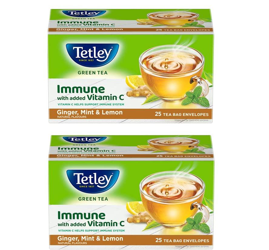 Tetley Tetley Green Tea Bags, Ginger Mint Lemon (50 Tea Bags), 75 grams, Pack of 1