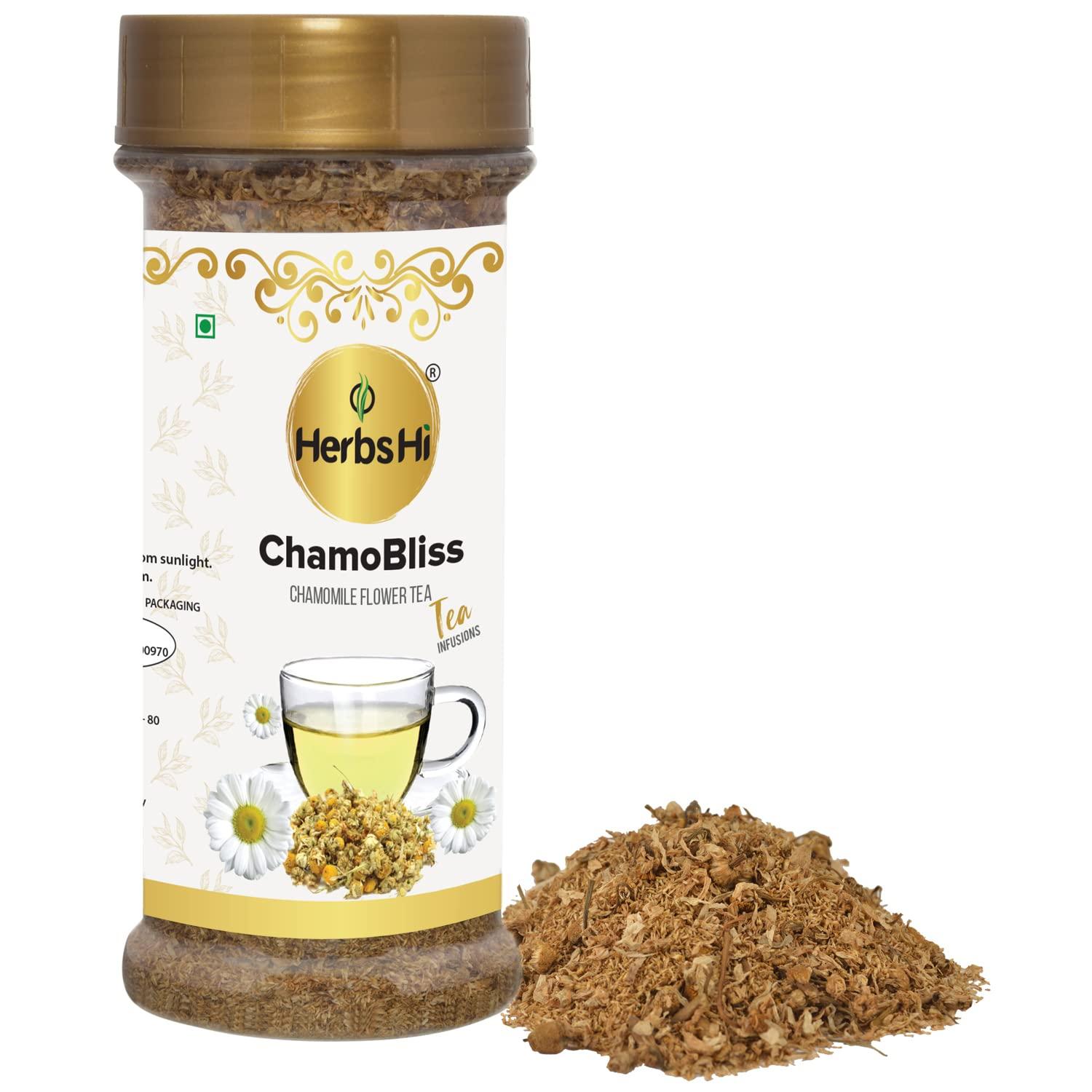 HerbsHi HerbsHi Chamomile Tea,Chamo Bliss 25g-Decaf Tea 35-40 Cups-Dried Chamomile Flowers-Herbal Infusion, Good Sleep Tea, Stress Relief Tea, Bedtime Tea