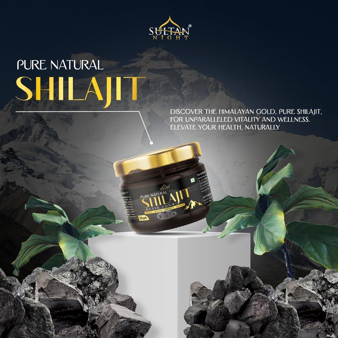 Sultan Night Sultan Night Himalayan Shilajit/Shilajeet Resin Helps Improve Strength | Immunity | Metabolism | Stamina | Energy and Help Boost Energy Levels Naturally (20g)