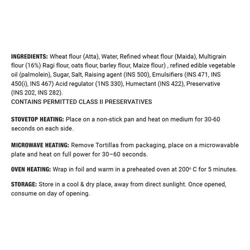 habanero Habanero Tortilla Wraps| multigrain | 8 Inches |Goodness of multigrain, Ragi, oats, Barley and Maize flour| 330G