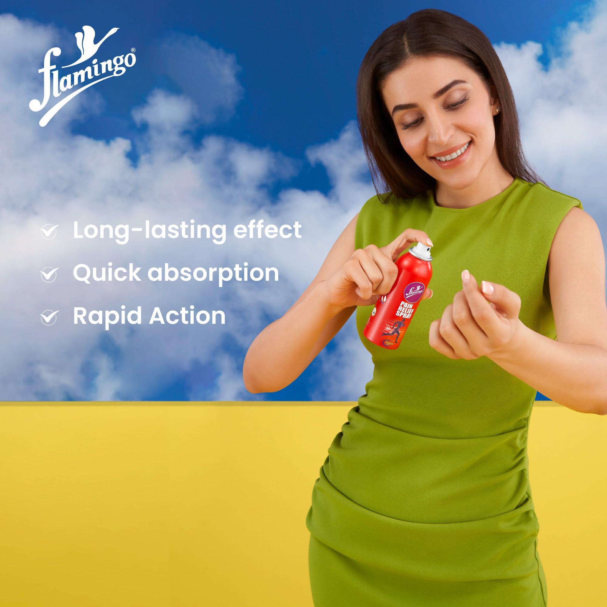 Flamingo Flamingo Pain Relief Spray | 100g | Pack of 1 | Effective in Muscle Pain, Back Pain, Joint Pain, Knee Pain & Ankle Pain | Suitable for Sports activities Fitness or Gym Workout injuries