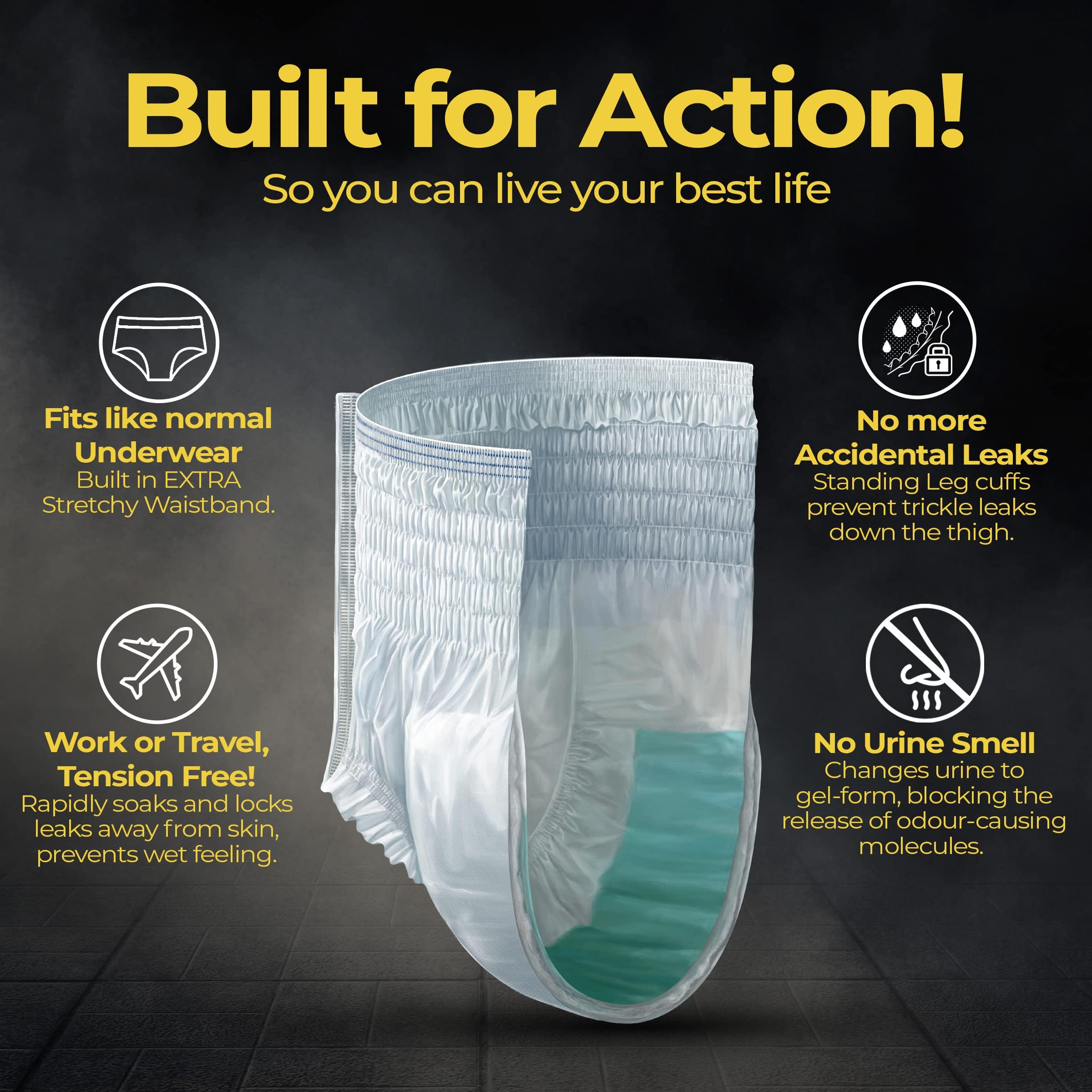 Friends Friends Classic Adult Diapers Pants Style - 20 Count (Large) with odour lock and Anti-Bacterial Absorbent Core- Waist Size 30-56 inch ; 76-142cm