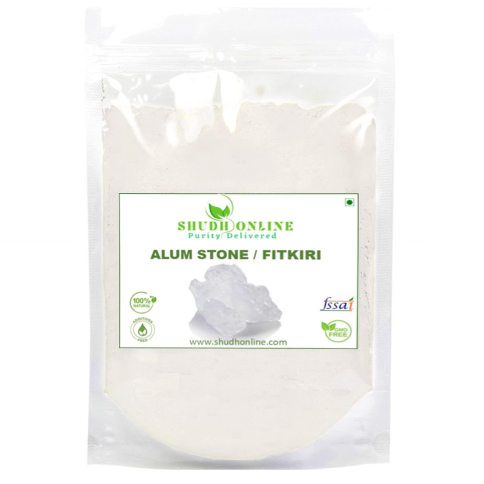 Shudh Online Shudh Online Fitkiri, Fitkari, Fitakri, Alum Powder, Patika (250 Grams) Phitkari for Water purification for facetion, Vastu, Shaving, Skin, Teeth, and Plants