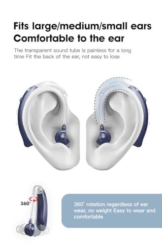 FASTWELL Fastwell F40 Hearing Aids Amplifier, Digital Sound Amplifier, Rechargeable for Adults Senior Small Sound Amplifier Noise Reduction and Feedback Cancellation (Blue)
