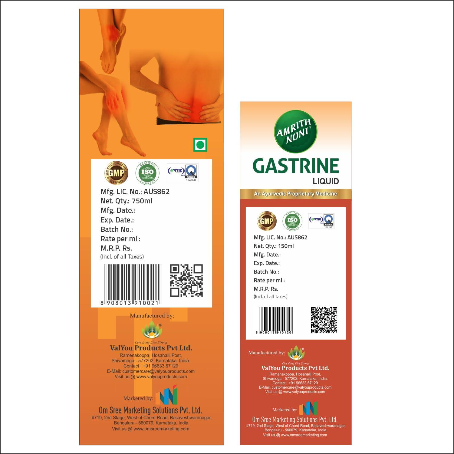 Amrith Noni Amrith Noni Gastrine 150ml & Artho Plus 750ml - Harness the Power of Nature for Digestion & Joints