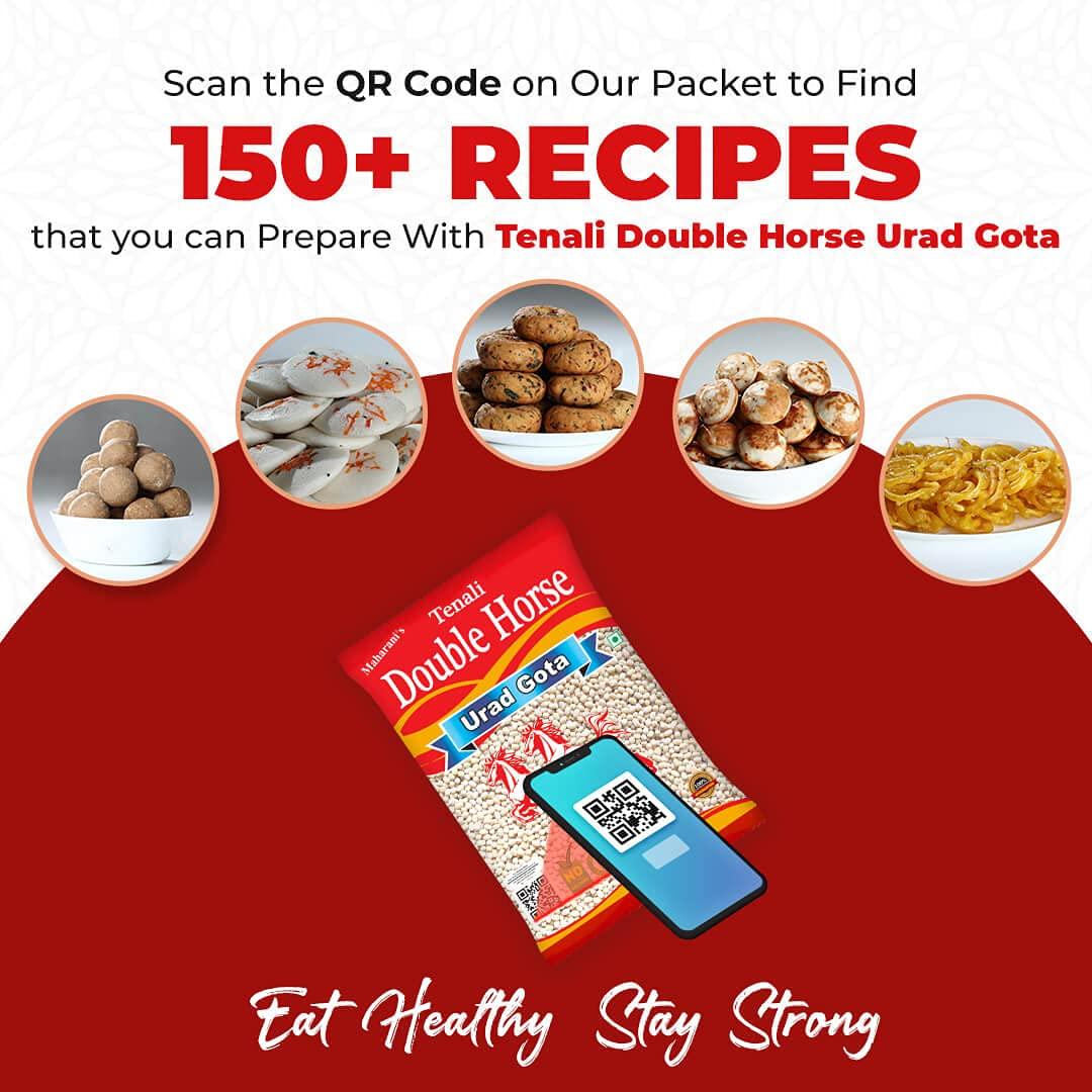Tenali Double Horse Tenali Double Horse Urad Gota Whole 1 Kg Pack of 3